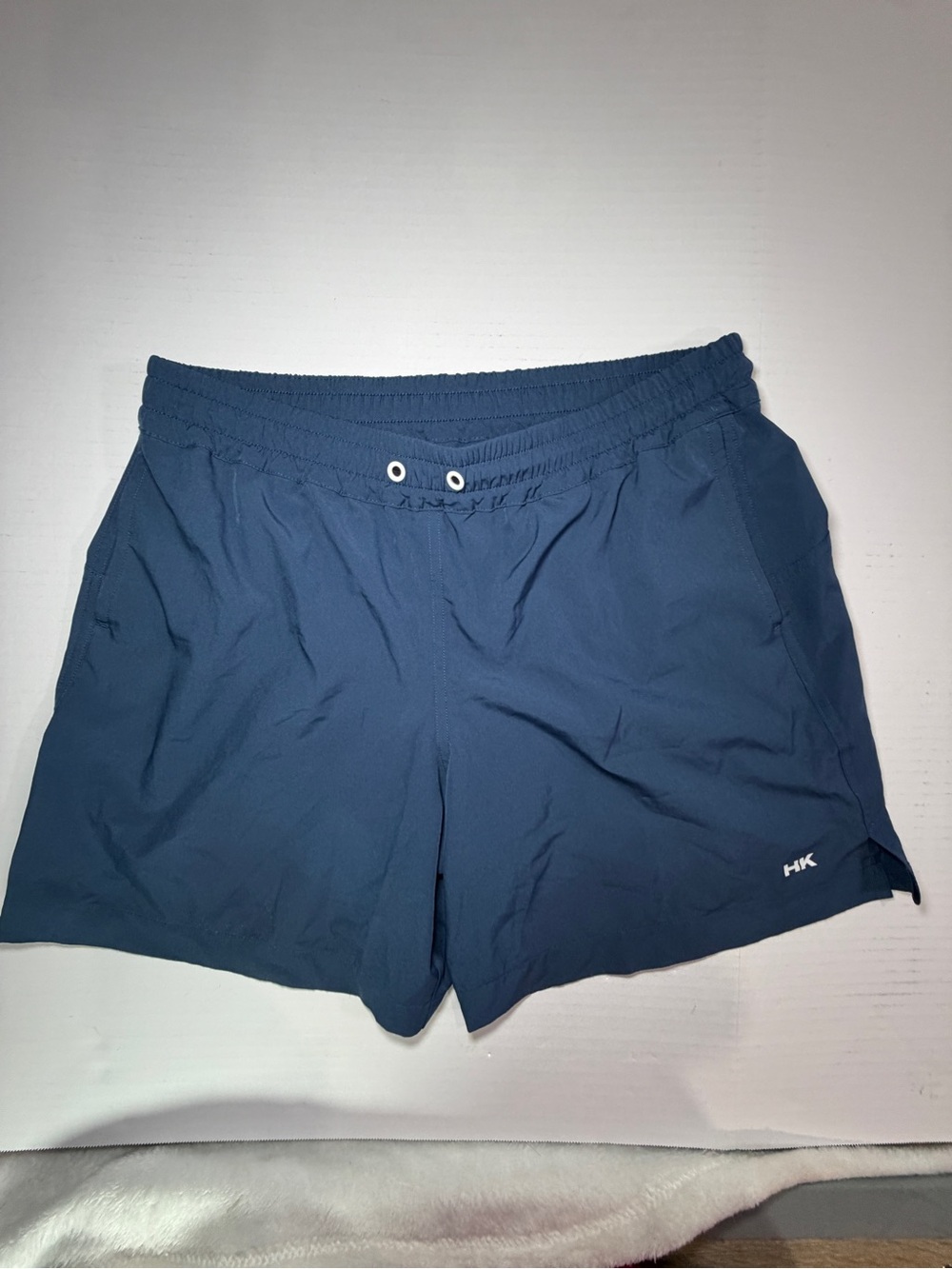 Humankind HK Men’s Large Blue Swim Trunks Stretch 6” Swim Shorts missing drawstr